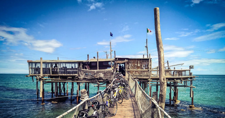 En typisk trabucco i Abruzzo
