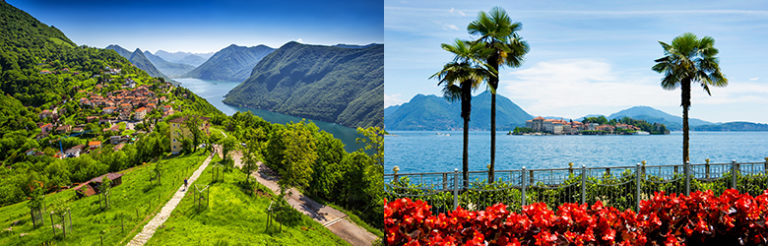 Lago Como og Lago Maggiore i nord-Italia