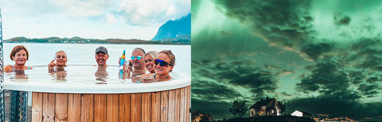 Badestamp og nordlys på Skårungen