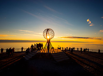Nordkapp i solnedgang, Norge