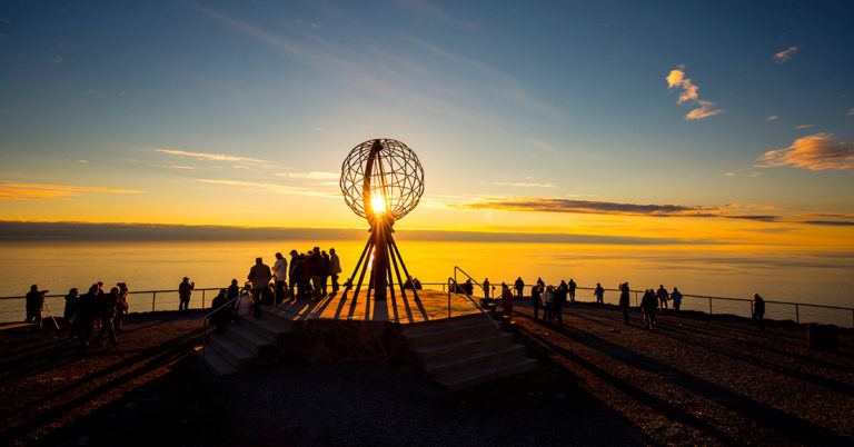 North Cape in sunset, Norway