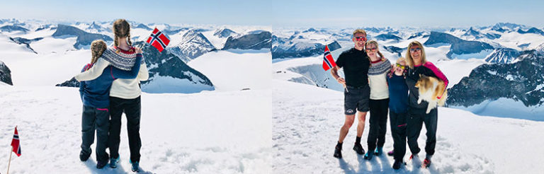 Feiring av 17. mai på Galdhøpiggen, Norway