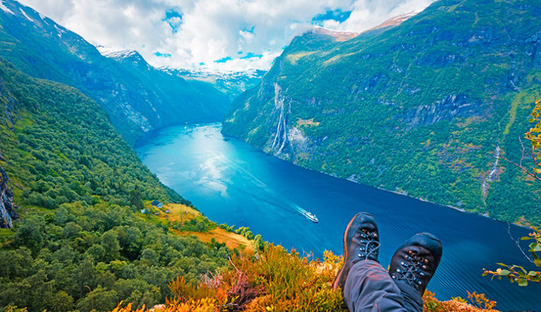 Hiking in Geiranger, Norway