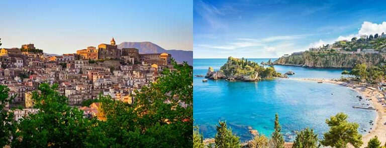 Castiglione og Isola Bella på Sicilia