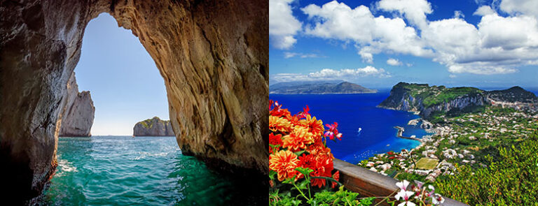 Den blå grotte og vakker natur ved Amalfikysten