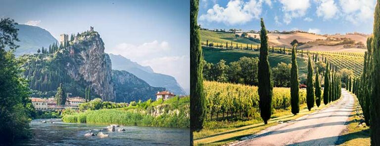 Arco og vinranker ved Gardasjøen