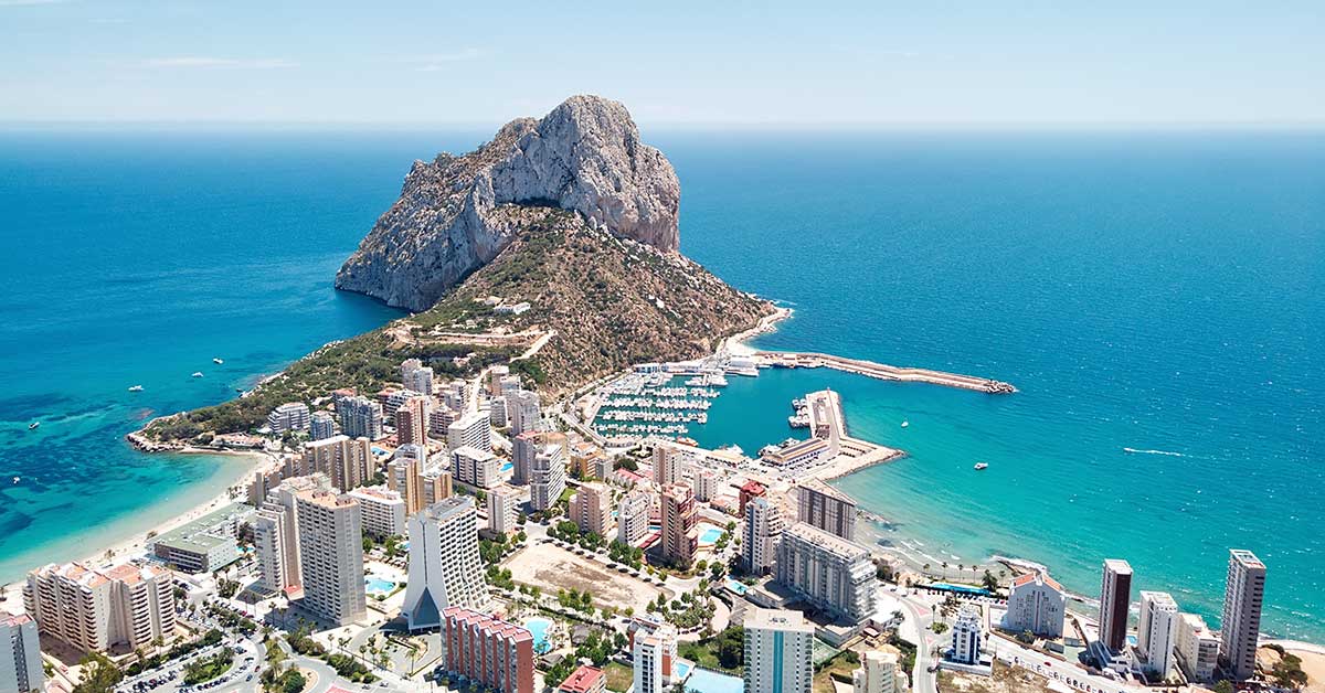 Calpeklippen ved Costa Blanka-kysten