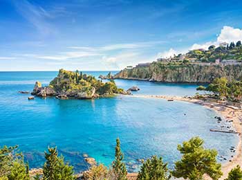 Isola Bella ved Taormina på Sicilia