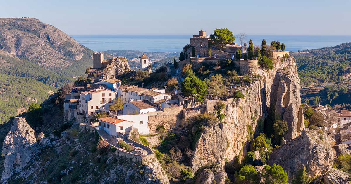 Dronebilde av Guadalest