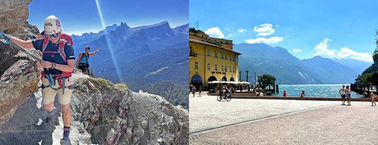 Klatring i Via Ferrata og byen Riva del Garda