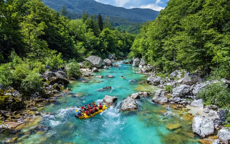 Soca-elven i Soca valley, Slovenia