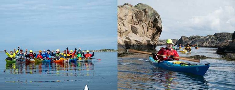 Gruppefoto kajakkpadling rundt Kosterøyene