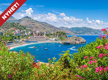 Utsikt fra Taormina på Sicilia