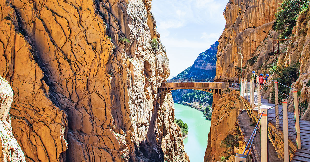 Hengebroen på fotturen Caminito del Rey i Spania
