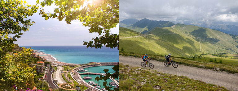 Ventimiglia og syklister i De maritime Alpene