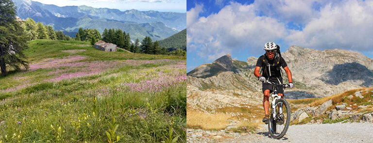 MTB-syklist i De maritime Alpene