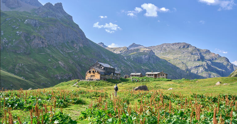 Rifugio Bezzi i Gran Paradiso Nasjonalpark, Piemonte, Italia.